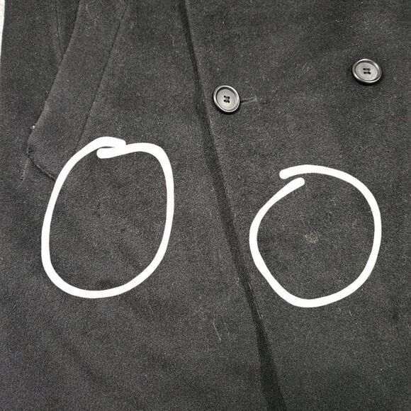 READ Ralph Ralph Lauren Wool Cashmere Coat Black Double Breasted Men's Size 42R - Picture 14 of 16